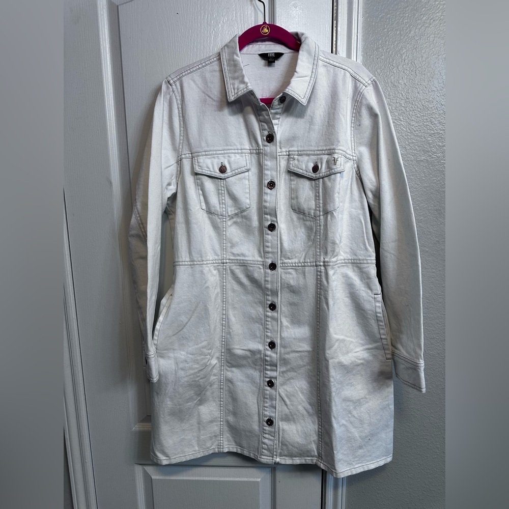 Frye White Button-Up Dress
